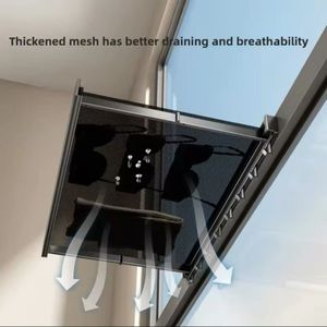 Filet de séchage en aluminium <span class=keywords><strong>pour</strong></span> balcon Fenêtre non perforée Conception télescopique pliante <span class=keywords><strong>pour</strong></span> chaussettes et chaussures peu encombrantes Vêtements dans la salle de bain - Product Image 4