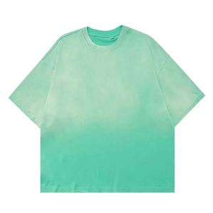 เสื้อยืดผู้ชายสไตล์วินเทจฟอกสีแบบแอซิดวอช ผ้าฝ้าย 100% ทรงโอเวอร์ไซส์ ป้องกันขนร่วง แขนสั้น สตรีทแวร์ ผ้าหนา ไซส์พลัส - Product Image 5