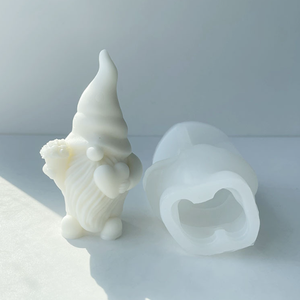 Moldes de Silicona para Velas 3D, Moldes de Silicona para Velas de Navidad con Diseño de Santa Claus y Duende, Decoración Invernal DIY, Molde para Velas - Product Image 2
