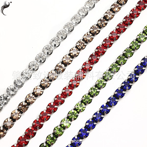 Adorno de diamantes de imitación de una sola fila, redondos de 5 mm, con 12 facetas y estilo pointback para ropa, zapatos, bolsos y accesorios. - Product Image 4