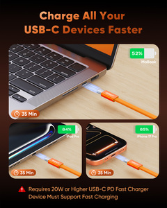 SUNGUY Nylon Braided 60W 3A <b>USB</b> <b>C</b> <b>Cable</b> Fast Charging Data <b>Cable</b> <b>USB</b> <b>Cable</b> chargeur de téléphone for EU Market - Product Image 4
