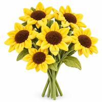 Bouquet de fleurs artificielles en tissu fait main, durable et doux, en peluche, très vendu pour la décoration de la maison, de mariage et saisonnière