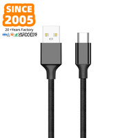 Câble USB Type-C de 1 m de haute qualité, durable, en gros, pas cher, tressé, 2,4 A, charge rapide, transfert de données à haute vitesse pour les appareils iOS