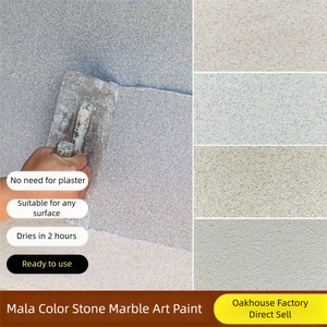 Peinture Muralle Effet <span class=keywords><strong>Pierre</strong></span> Colorée Mala, Résistante à l'Eau, aux UV, à la Moisissure et aux Alcalis, pour Intérieur et Extérieur, Revêtement Texturé Marbre Anti-Rayures - Product Image 2