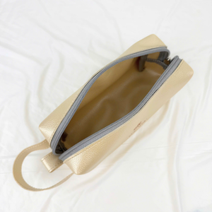 Custom Logo PU Leather Zipper Pouch with <b>Wrist</b> Strap Cosmetic Organizer <b>Bag</b> Corporate Gift OEM ODM Manufacturer - Product Image 2