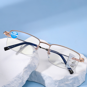 Gafas <span class=keywords><strong>de</strong></span> lectura anti-azules personalizadas <span class=keywords><strong>de</strong></span> fábrica Lgo Business Men, cómodos marcos dorados, lupas <span class=keywords><strong>de</strong></span> moda para leer - Product Image 1