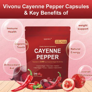 ओम/ओडम केयेन काली मिर्च निकालने के लिए हर्बल प्रतिरक्षा रक्त परिसंचरण बूस्टर एंटीऑक्सिडेंट ऊर्जा वयस्क पूरक - Product Image 3