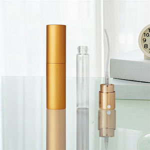 <span class=keywords><strong>Atomizador</strong></span> de Perfume Recargable de Vidrio Mate Dorado y Negro de 8 ml y 10 ml, Botella de Metal de Aluminio con Bomba de Pulverización - Product Image 2