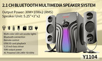Altavoces de computadora de 2.1 canales con subwoofer, altavoz RGB para juegos para PC, computadora de escritorio y portátil con BT, USB, AUX y control remoto