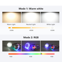 Spot lumineux Led RGB rond encastrable avec technologie COB, éclairage d'intérieur, coloré, luminaire décoratif de plafond, 2 couleurs, idéal pour une maison, un hôtel, PP/3w, 1 unité