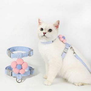 Conjunto de arnés y correa para gatos, suave como la seda, ajustable, en forma de H, chaleco de algodón para gatitos y cachorros, para paseos al aire libre, tierno - Product Image 1