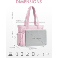 Sac fourre-tout matelassé léger et portable, imperméable et antivol, avec fermeture éclair, couleur unie, pour ordinateur portable 15,6 pouces, idéal pour les voyages