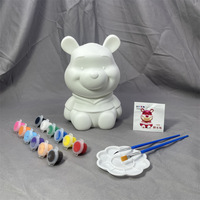 Tirelire Poupée Ours Violent Blanc Géant à Personnaliser, Style Dessin Animé, Peinte à la Main, Jouet pour Enfants, Vente en Gros