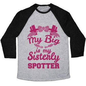 My Big Is My Sisterly Spotter เสื้อยืดเบสบอลแบบทรีเบลนด์สำหรับทุกเพศ - Product Image 2