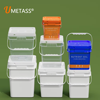Ember Plastik PP Persegi Food Grade Grosir dengan Tutup IML Kustom 2 Galon, Wadah Kemasan Makanan untuk Kue Kering, Camilan, Catur