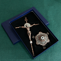 Nouveau Crucifix de Prière Catholique Plaqué Or HT 2026, Artisanat Métallique Multicolore, Croix de Jésus INRI pour Église et Maison