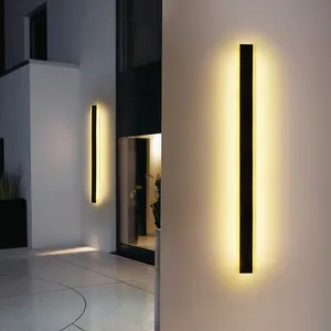 Wholesale Rectangle Wall Light Indoor Outdoor Ip65 Wall Lamp Garden Villa Bedroom Strip Line Lamp Bedside Fixture Wall Lamp