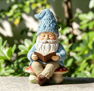 Estatua de Gnomo Divertido de Resina para Decoración de <span class=keywords><strong>Jardín</strong></span>, Gnomo Sentado en un Hongo, Figura de Gnomo de <span class=keywords><strong>Jardín</strong></span> Personalizada, Regalo - Product Image 2