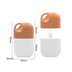 Nuevo Estilo, Botella Ovalada de Plástico de <span class=keywords><strong>50</strong></span> <span class=keywords><strong>ml</strong></span>, Blanca, con Tapón de Rosca y Llavero, para Protector Solar, Loción, Cosméticos, Ideal para Viajes - Product Image 1