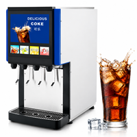 Distributeur de boissons gazeuses commercial 4 saveurs : Cola, Citron, Prune, Pêche – Machine à sirop pour restauration rapide
