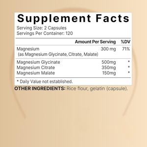 Fabricant de compléments alimentaires, extraits de magnésium triple complexe, soutien à la santé des muscles et des nerfs, capsules de magnésium triple complexe - Product Image 3