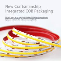 Lampu LED COB Ribbon 240 12V 2835 Perekat Sendiri Fleksibel untuk Rak Display Dekorasi Ruangan Ambient Pencahayaan Latar Belakang Kabinet