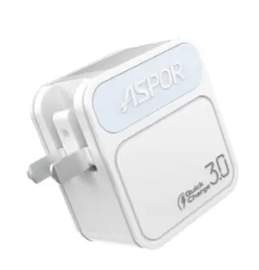 Aspor High Quality Home Charger 18W QC 3.0 Fast Charging USB Wall Charger with Micro Cables for Phones