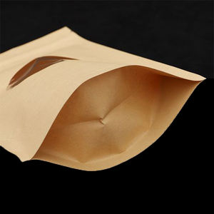 Sachets Doypack Personnalisés pour Aliments Secs, en Papier Kraft Brun avec Fenêtre Translucide - Product Image 3