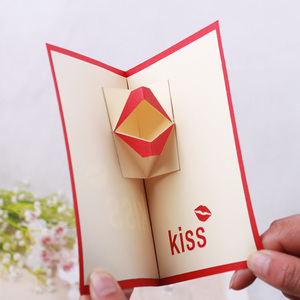 Tarjeta de Felicitación de Papel con Labios Rojos en 3D |   Tarjeta de Beso Explosivo para el Día de San Valentín, Confesión Romántica para Enamorados (Directo de Fábrica) - Product Image 4
