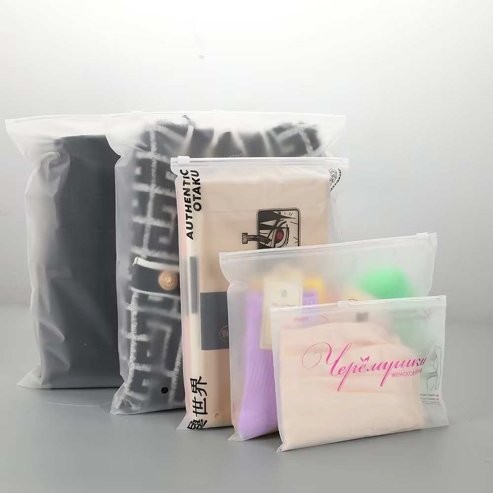 Frosted zipper bag