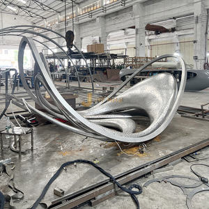 ประติมากรรมสเตนเลสสำหรับสวนแบบแอบสแตรกทำจากโลหะขนาดใหญ่ประติมากรรมในสวนแบบ V03 - Product Image 5