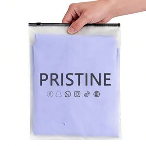 Bolsa con Cierre Transparente Esmerilado Reciclada GRS, Impresión <span class=keywords><strong>de</strong></span> Logotipo Personalizado para Redes Sociales, Cierre Deslizante Negro, Embalaje Reutilizable para <span class=keywords><strong>Ropa</strong></span> <span class=keywords><strong>de</strong></span> <span class=keywords><strong>Marca</strong></span> - Product Image 1