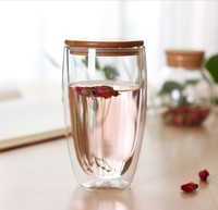 Mug à café en verre borosilicate à double paroi, 250ml/350ml/450ml, sans BPA, compatible micro-ondes, design de Noël, OEM, vente en gros