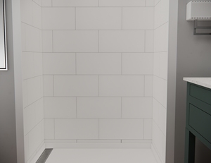 Paneles de pared de ducha de mármol cultivado para ducha envolvente 12x24 ''Panel de ducha contemporáneo Vertical montado en la pared del baño - Product Image 3