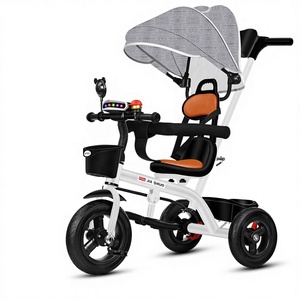 Triciclo per Bambini con Musica per Età 1-6 Anni, Passeggino in Metallo, <span class=keywords><strong>Bicicletta</strong></span> - Product Image 2