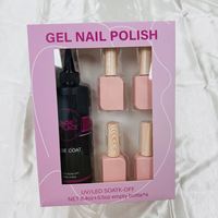 Top coat et base coat mat cristal sans essuyage 250 ml, vente en gros, emballage en boîte cadeau avec 4 flacons de vernis à ongles en gel vides gratuits