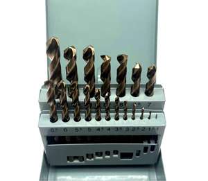 2025 19 PCS M35 Pointe en acier rapide à 135 degrés, utilisée pour le métal dur, l'acier inoxydable, la fonte et le bois Longueur de perçage hélicoïdal - Product Image 1