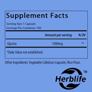 Capsules de glycine à vente chaude OEM/ODM pour adultes, compléments alimentaires à base de plantes, soutien du sommeil, soutien immunitaire - Product Image 2