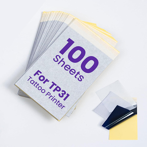 กระดาษสติกเกอร์ลายสักขนาดเล็ก 100 แผ่น 3.15 x 5.24 นิ้ว กระดาษถ่ายโอนความร้อนสำหรับเครื่องพิมพ์ลายสักขนาดเล็ก - Product Image 1