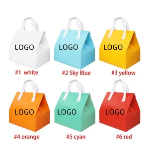 Wholesale Recyclable Non-Woven Shopping <strong>Bags</strong> for Food Coffee Tea Milky Beverages Handbag Milk Pizza Sandwich Cookie Packaging - Product Image 5