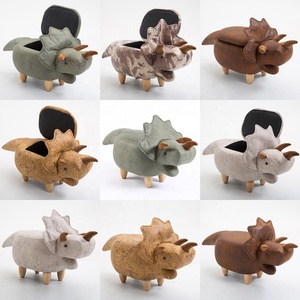 AOQI Tapizado Escritorio Ride-On Kids Otoman Puf Reposapiés Taburete con aspecto de animal Elefante para niños Diseño de animales Sillas para niños - Product Image 4