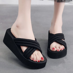 Sandalias de Moda de Verano para Mujer, Chanclas de Tacón de Cuña de Talla Grande, Zapatos de Playa <span class=keywords><strong>con</strong></span> Suela Gruesa Antideslizante, Venta al por Mayor - Product Image 1