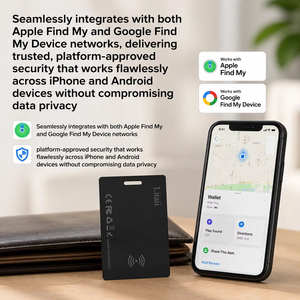 Traceur GPS intelligent pour appareils Apple Find My et Google Find My Device, certifié MFi, double système, format portefeuille fin, localisateur GPS - Product Image 2