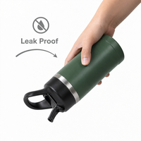 Bouteille d'eau pour enfants de 12 oz en gros avec corps en acier inoxydable, poignée de transport et finition anti-transpiration pour les programmes de vente au détail