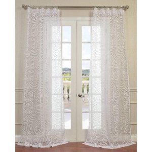 Wholesale Polyester Faux Cotton Design Zebra Stripe <strong>Single</strong> Sided White Designer Sheer <strong>Curtain</strong> - Product Image 4
