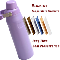 Gourde isotherme de luxe 720 ml en acier inoxydable SUS316 à double paroi, avec sangle de transport, sans BPA, personnalisable par gravure pigmentée, pour le sport et la randonnée