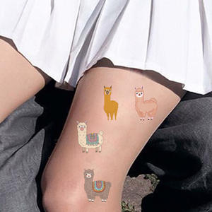 ZY3668S nuovo stile bambini temporaneo cartone animato <span class=keywords><strong>Anime</strong></span> Alpaca adesivi impermeabili Body Art Non tossico sicuro per la vendita calda del viso - Product Image 3