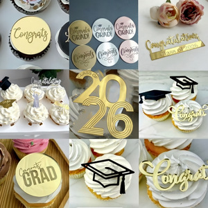 Novedades 2026 para la Temporada de Graduación: Decoración para Pasteles, Adornos Acrílicos para Cupcakes, Accesorios para Fiestas de Graduación - Product Image 4
