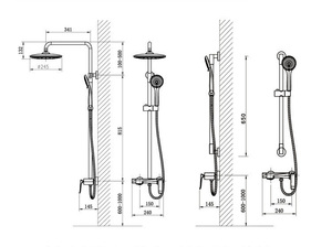 Juego <span class=keywords><strong>de</strong></span> <span class=keywords><strong>Ducha</strong></span> <span class=keywords><strong>de</strong></span> Latón Pulido Cromado con Grifos Termostáticos <span class=keywords><strong>para</strong></span> Apartamento, Diseño Moderno, Cabezal <span class=keywords><strong>de</strong></span> <span class=keywords><strong>Ducha</strong></span> Tipo Lluvia - Product Image 4