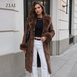 Nuovo <span class=keywords><strong>Cappotto</strong></span> in <span class=keywords><strong>Pelliccia</strong></span> da <span class=keywords><strong>Donna</strong></span> alla Moda Invernale Lungo e Caldo in Shearling di Alta Qualità - Product Image 1